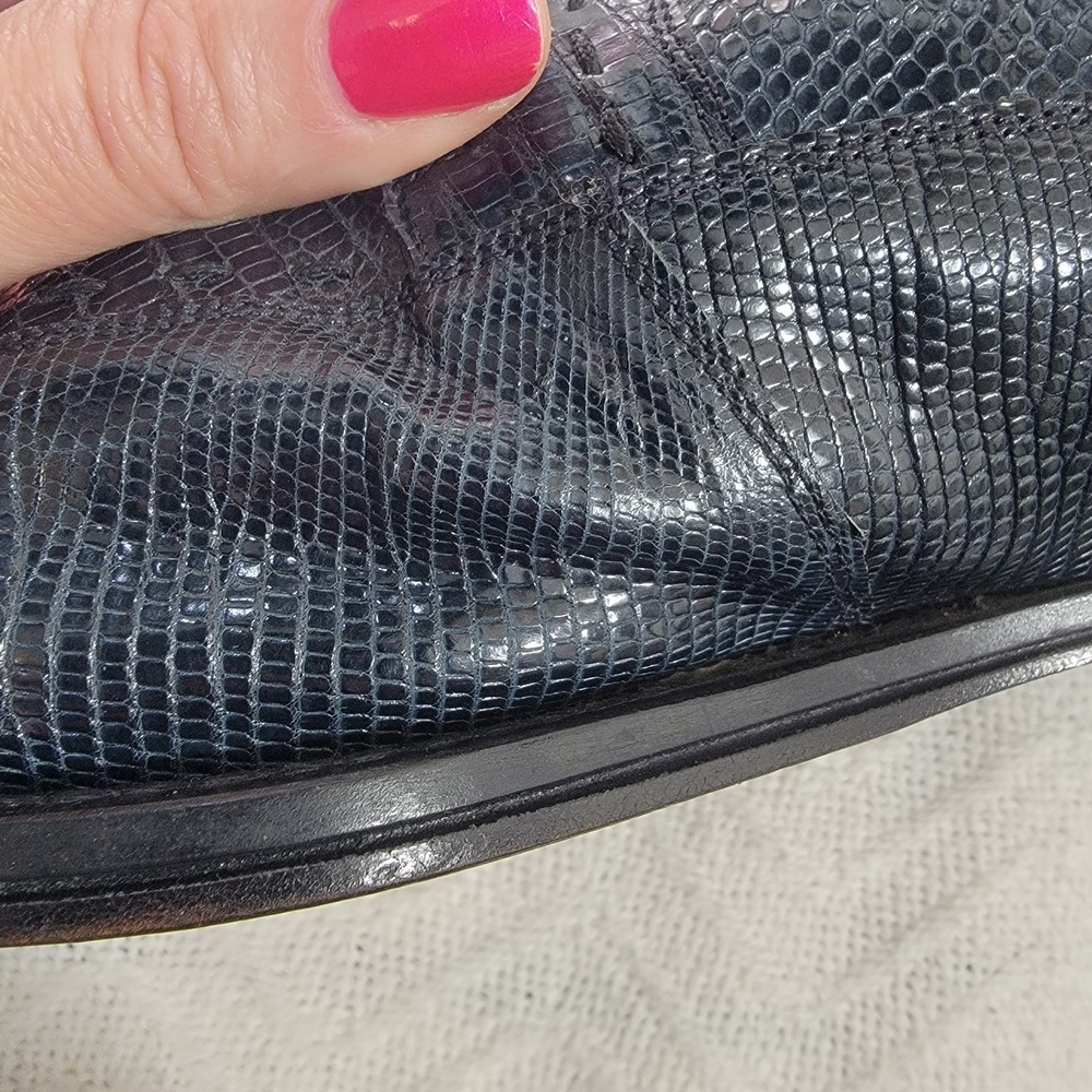 Mezlan Platinum Black Genuine Lizard Derby Lace Up Dress Shoes Tassel Men's‎ 13M - Picture 6 of 16